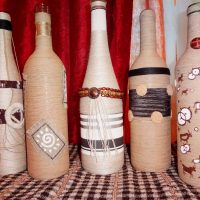 variant of bright decoration of bottles with salt photo