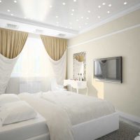 L'idea di una decorazione luminosa della foto in stile camera da letto