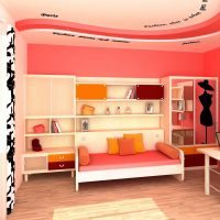 idea di un interno colorato camera da letto per una foto di ragazza