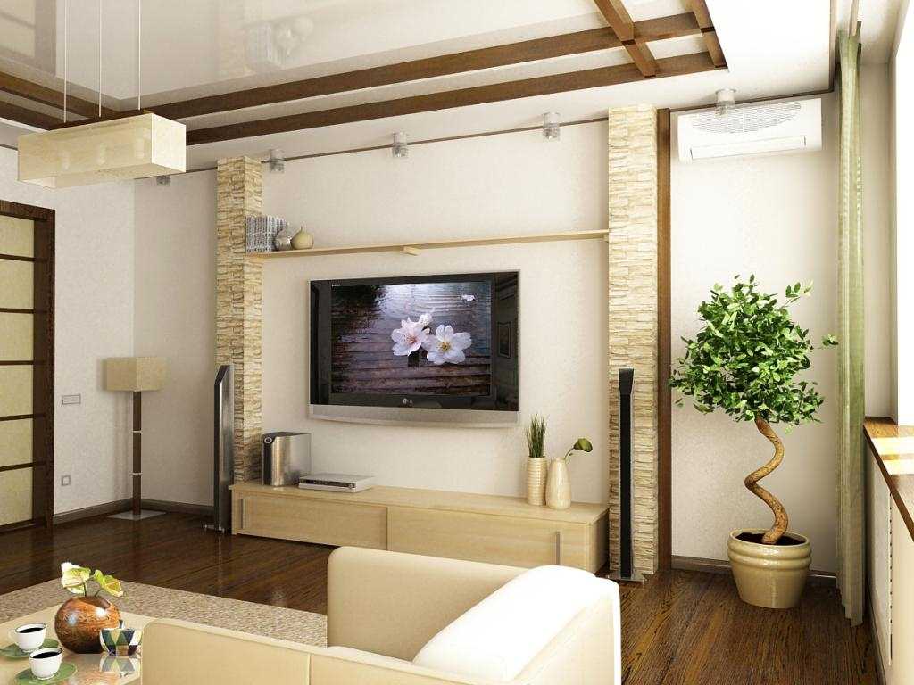 the idea of ​​a beautiful bedroom interior with decorative beams