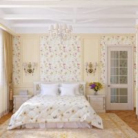 opzione di elegante decorazione dello stile di una foto della camera da letto