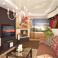 the idea of ​​the original style of the living room 17 square meters photo
