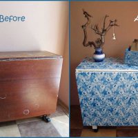 option of decorating furniture with improvised materials photo