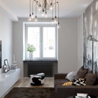 the idea of ​​a functional interior of a living room 17 square meters photo