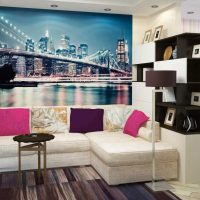 version of the bright design of the living room 17 square meters picture