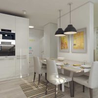 the idea of ​​a beautiful kitchen decor 3-room apartment photo