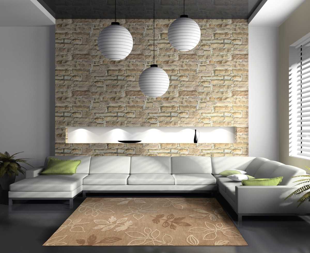 the idea of ​​an unusual decorative stone in the design of the apartment
