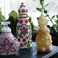 option for brightly decorating bottles with beads picture