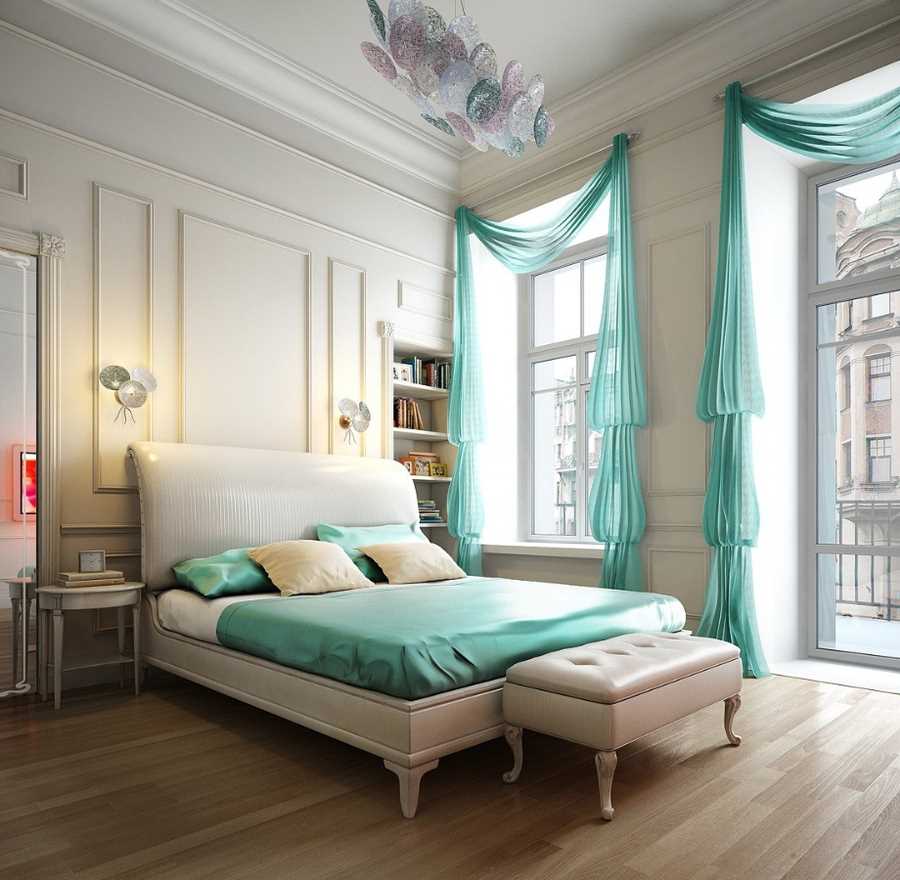 option for bright decoration of the interior of the bedroom