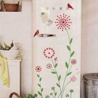 variant of a beautiful design of the refrigerator in the kitchen picture