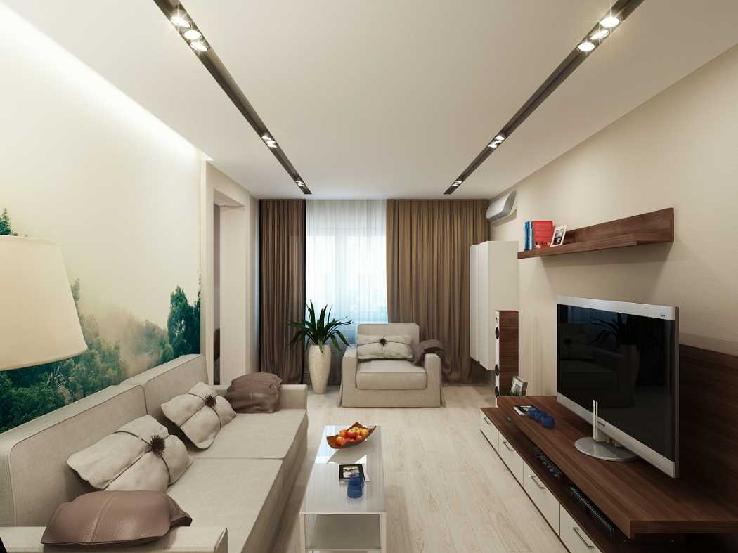 the idea of ​​the functional design of the living room 17 square meters