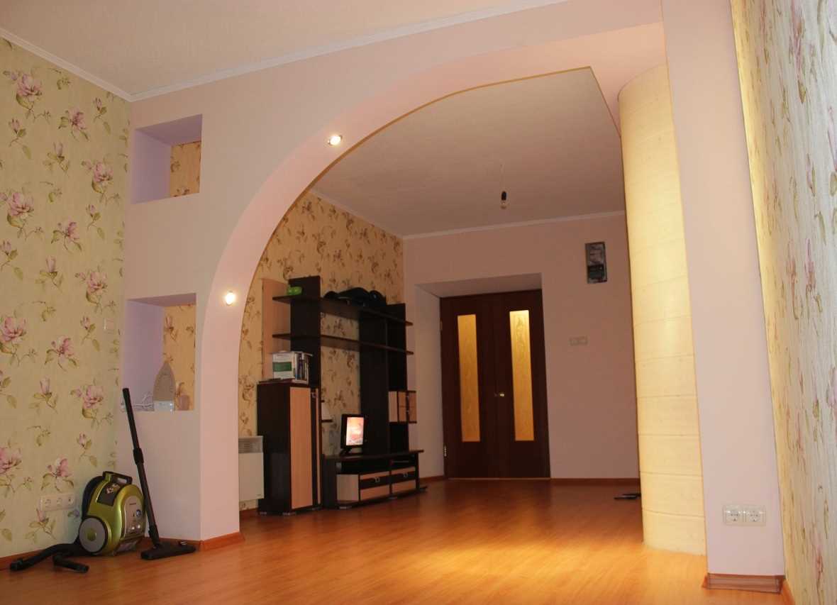 variant of a beautiful kitchen interior with an arch