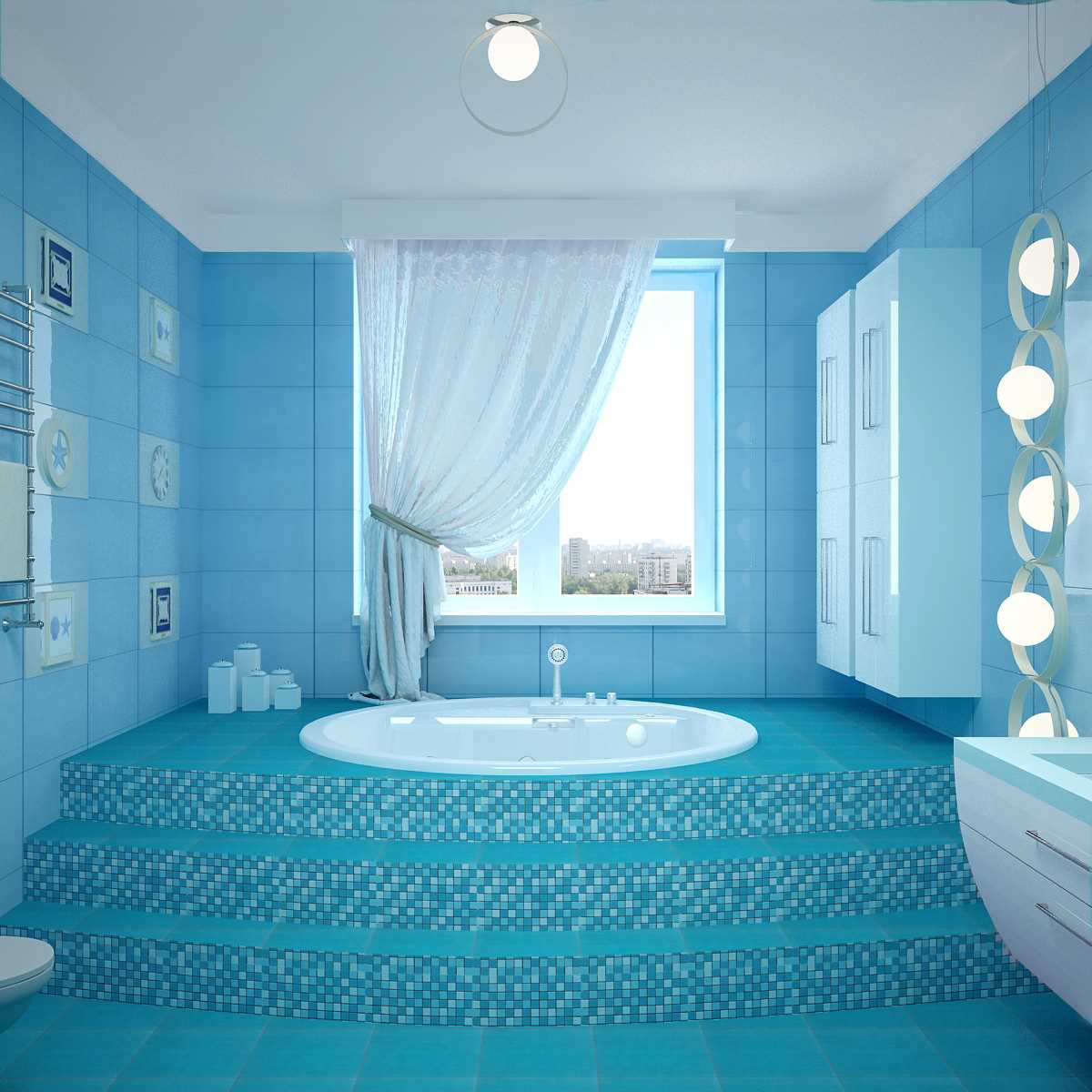 variant of the unusual interior of the bathroom