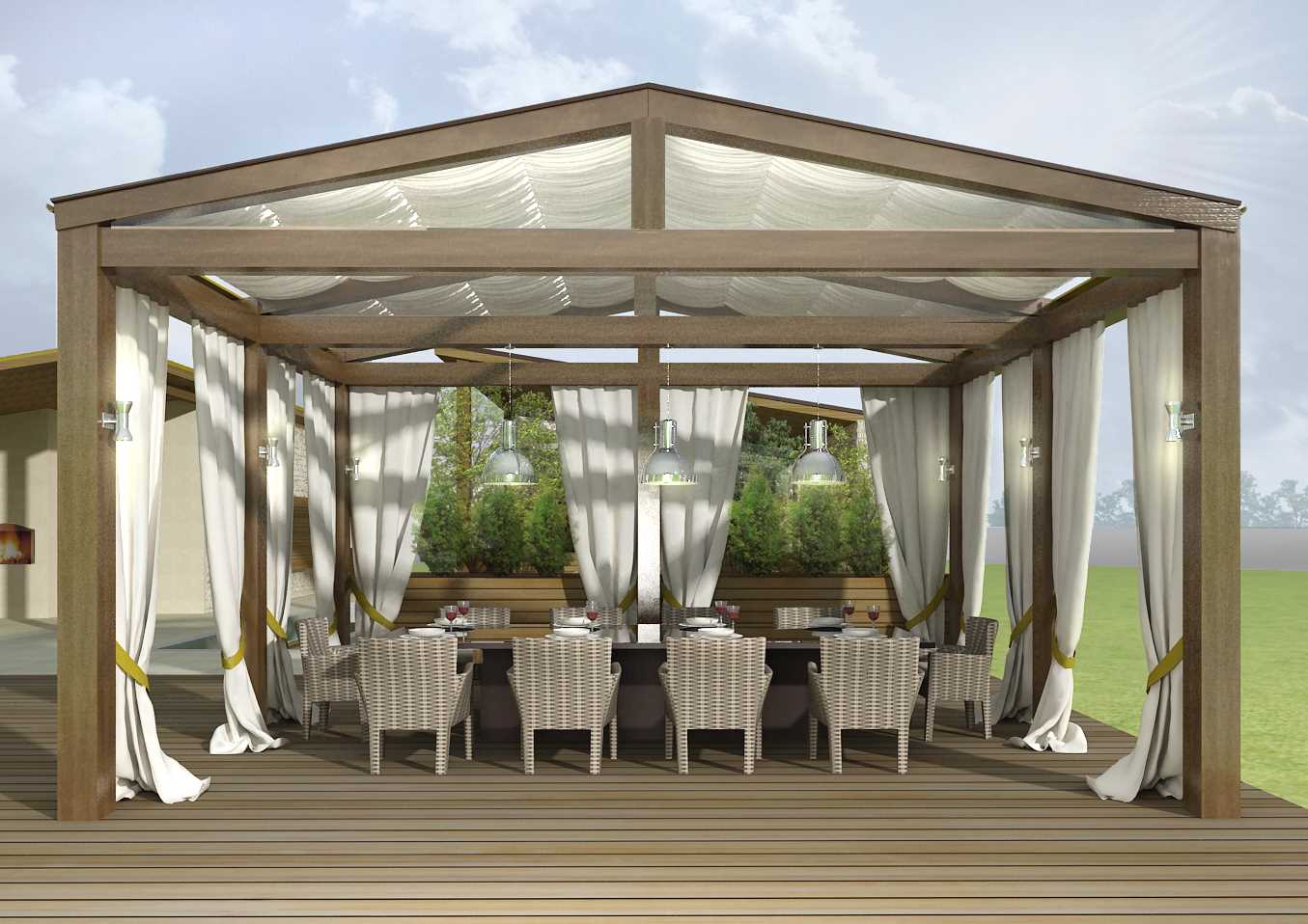 version of the beautiful design of the veranda in the house