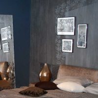l'idée de stucs décoratifs clairs dans le style d'un appartement pour photo en béton