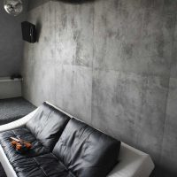 variant of unusual decorative plaster in the bedroom interior for concrete picture