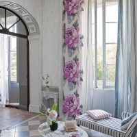 idea of ​​original decorative curtains in the style of the room picture