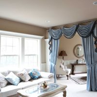 variant of beautiful decorative curtains in the design of the apartment photo