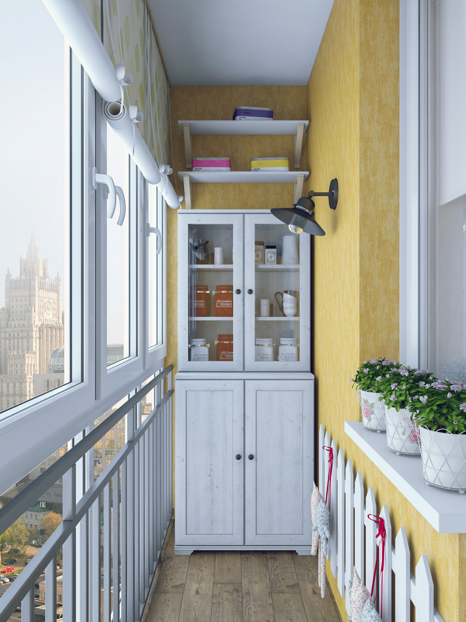 the idea of ​​the original style of a small balcony