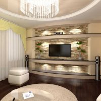 the idea of ​​a bright decorative stone in the design of the apartment picture