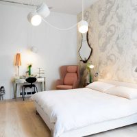 option of stylish bedroom interior decoration photo