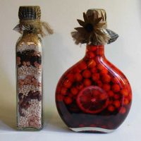 option of original decoration of bottles with salt picture