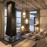 idea di legno brillante nella foto di design della camera