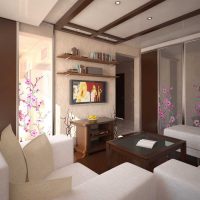 the idea of ​​the original design of the living room 17 square meters picture