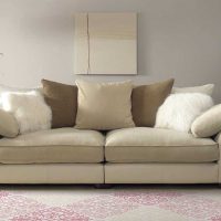 l'idea di un insolito arredamento del soggiorno con un'immagine del divano