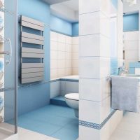 idea of ​​the original design of a white bathroom photo