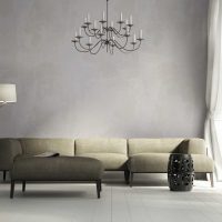 the idea of ​​bright decorative plaster in the design of the bedroom for concrete picture