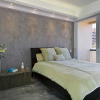 idea of ​​unusual decorative stucco in bedroom design photo