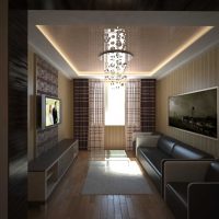 idea of ​​a modern living room decor 3-room apartment photo