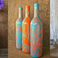 option for bright decoration of glass bottles with beads picture