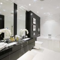 version of a beautiful design of a white bathroom photo
