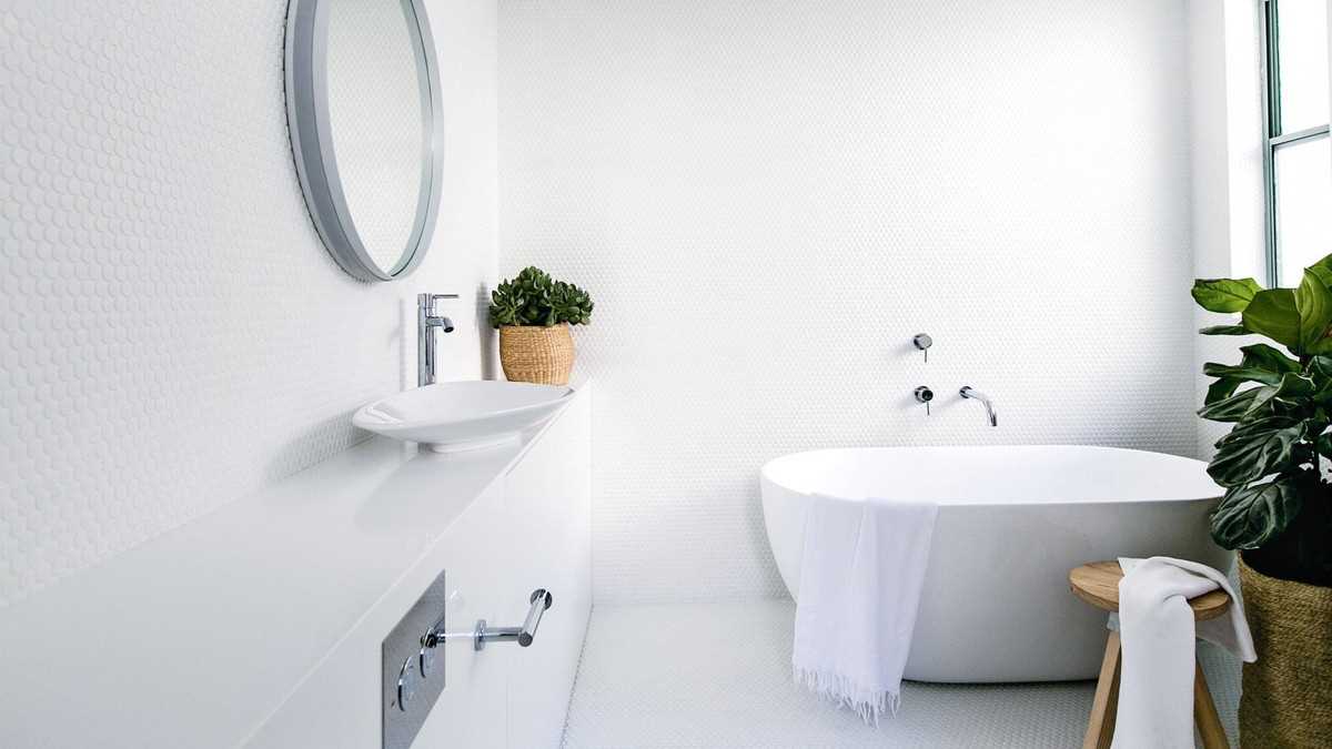 version of the original style of a white bathroom