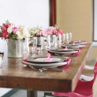 option for bright decoration of tabletops photo