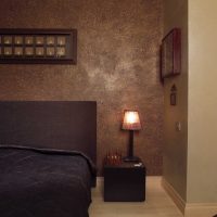 opzione di intonaco decorativo luminoso nel design dell'immagine della camera da letto