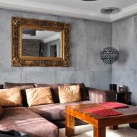 the idea of ​​unusual decorative plaster in the style of an apartment for concrete photo