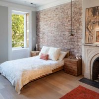 the idea of ​​using bright decorative brick in the style of an apartment photo