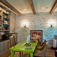 the idea of ​​using an unusual decorative brick in the design of a living room photo