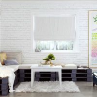 possibilità di utilizzare il mattone decorativo originale nella progettazione dell'immagine del soggiorno