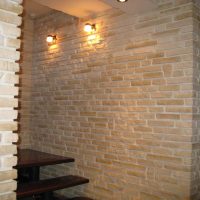 variant of the use of unusual decorative bricks in the design of an apartment photo