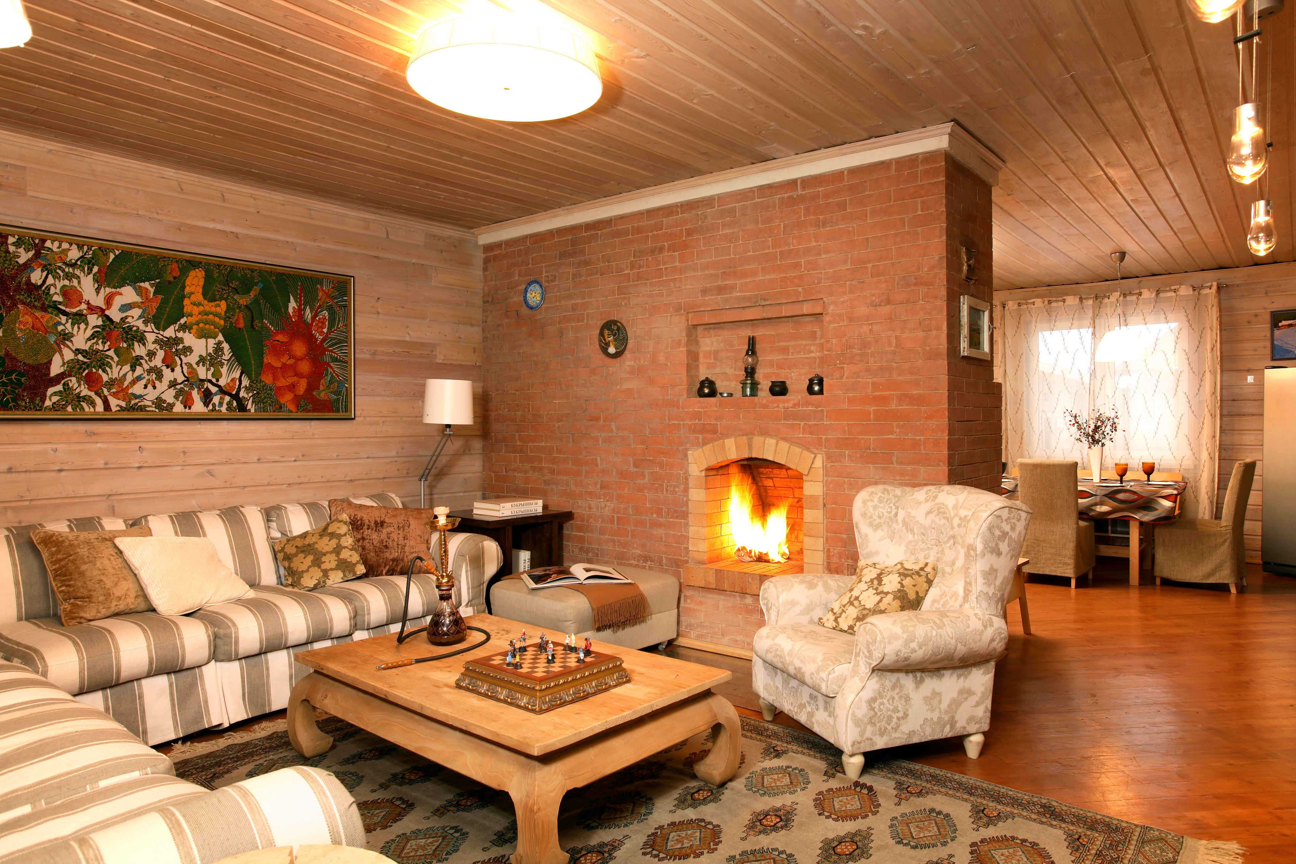 idea of ​​an original interior of a room in a rustic style