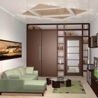 the idea of ​​the functional style of the living room 17 square meters picture