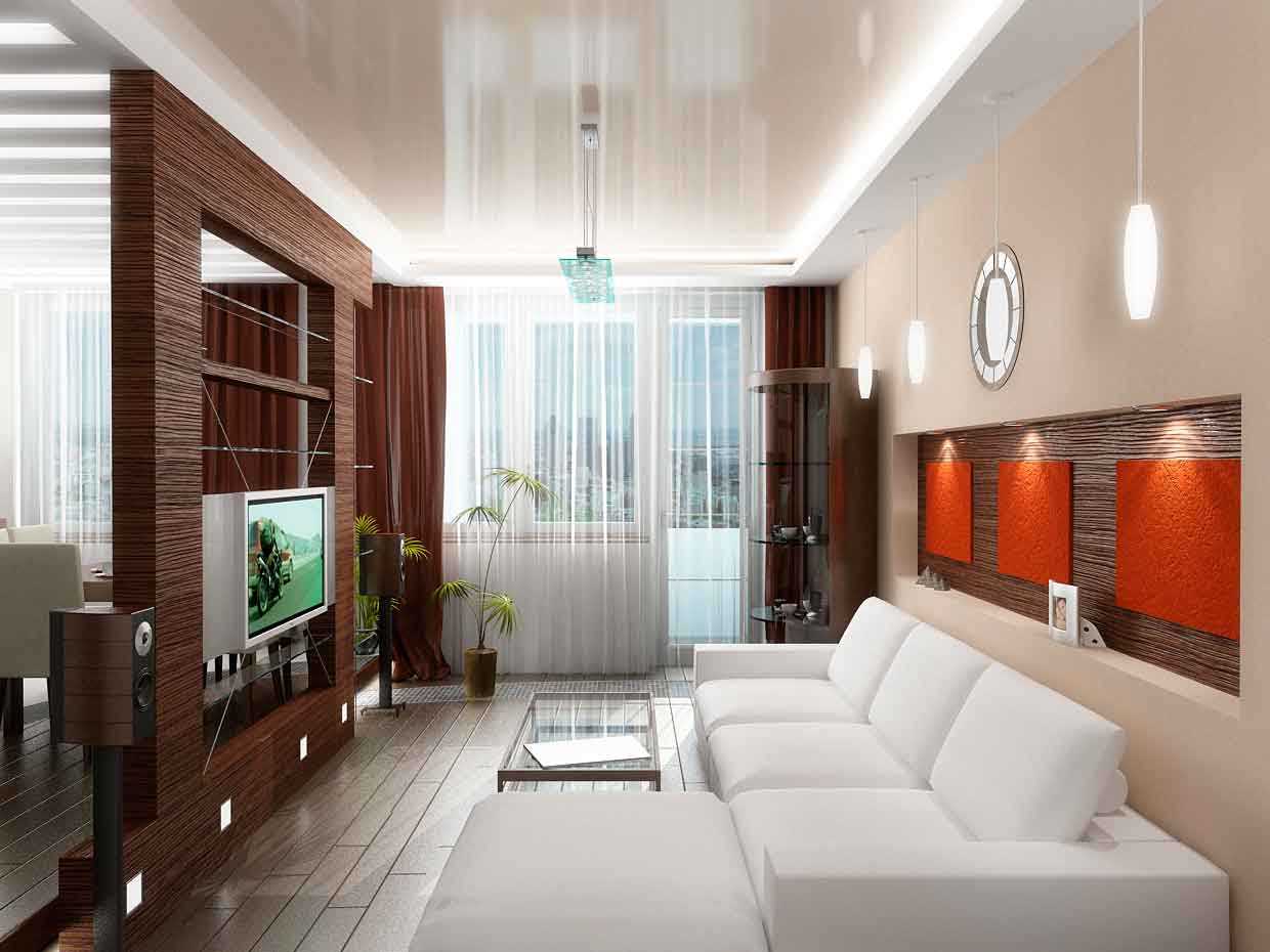 the idea of ​​the original design of the living room 17 square meters
