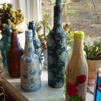 variant of unusual decoration of glass bottles with salt picture