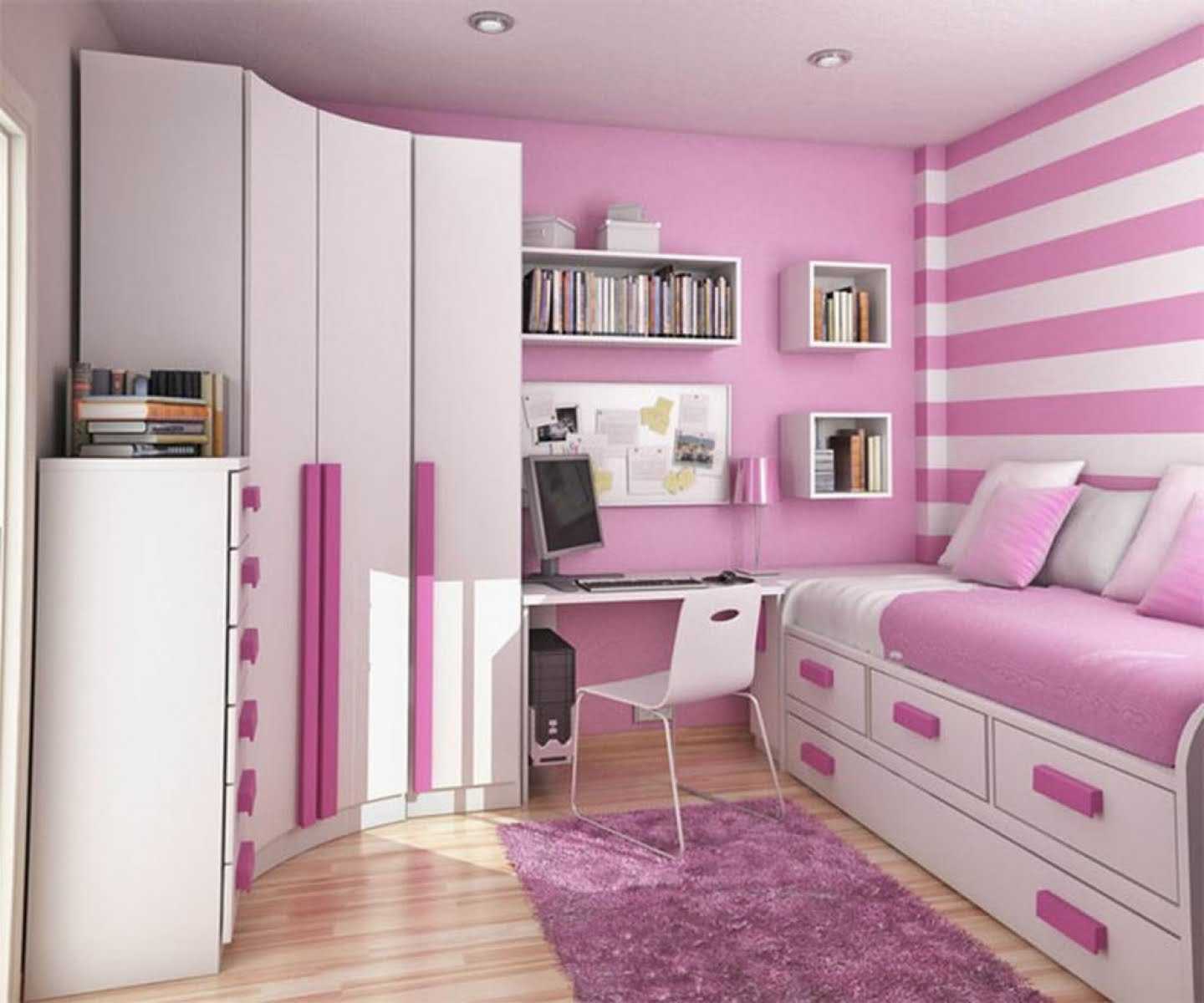 the idea of ​​a beautiful bedroom style for a girl