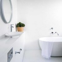 idea of ​​a beautiful design of a white bathroom photo