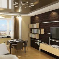 version of a beautiful design of the living room 17 sq. meters photo